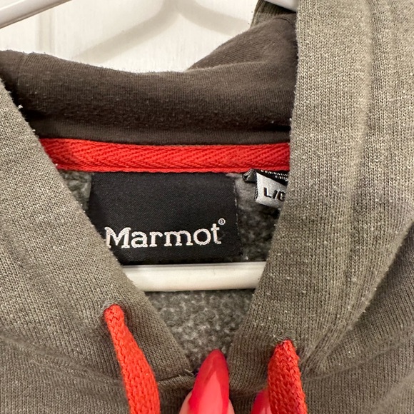 Marmot Hoodie, Men’s size Large in Grey with Red - Picture 4 of 4